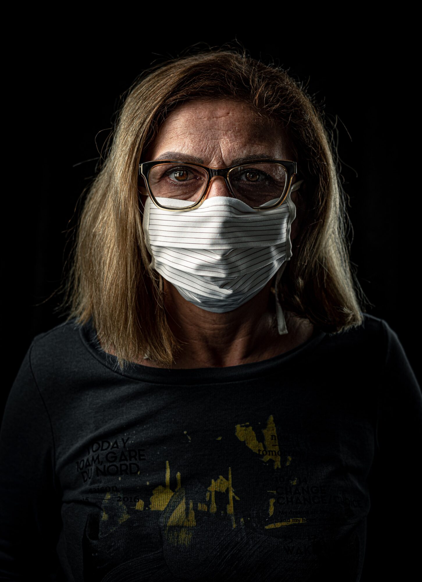 Woman covid mask